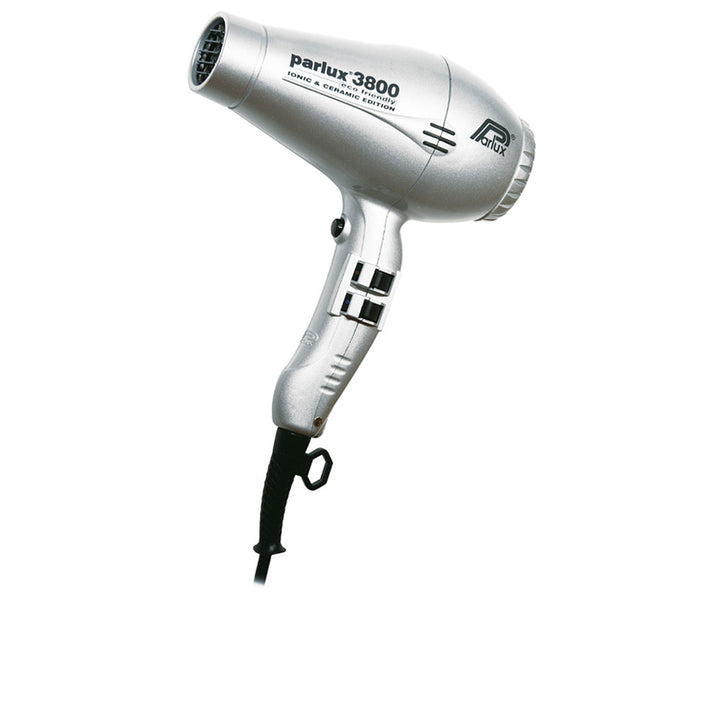 Silver ceramic ionic hair dryer, compact silhouette, Unisex salon tool