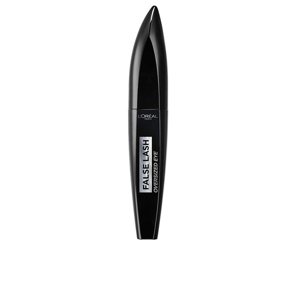 L'Oréal Paris Black oversized mascara tube with curved elongated shape, shiny plastic finish and silver label