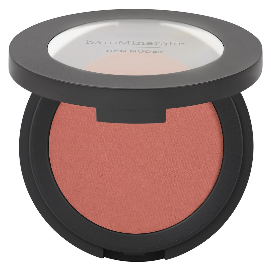 Compact mineral powder blush in muted rose nude, 6 g, cream-like finish
