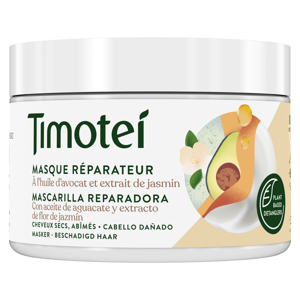 300 ml jar of creamy avocado hair mask with jasmine, for damaged hair Unisex