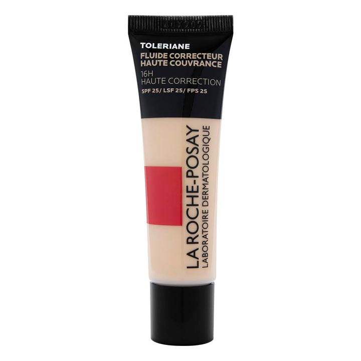30 ml bottle of high‑coverage fluid corrector with SPF 25, light beige shade
