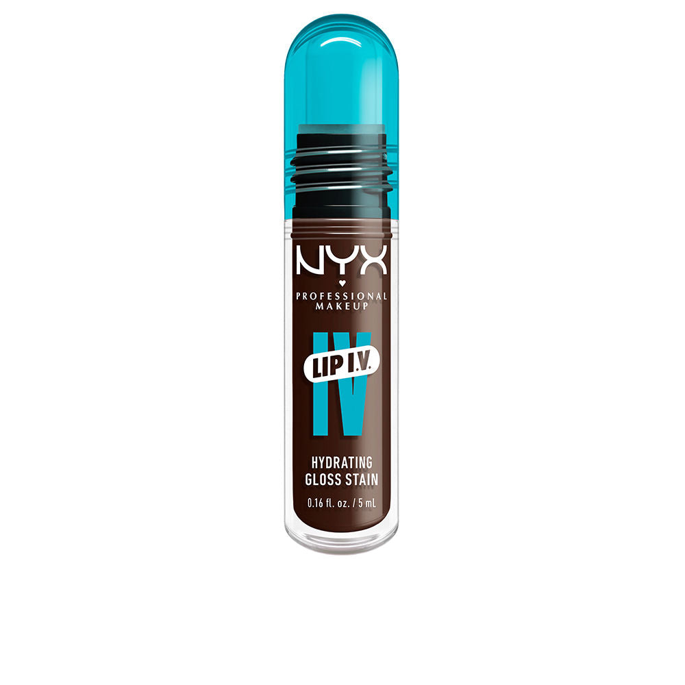 5 ml cocoa dual‑finish lip tint tube, glossy and stained swatches