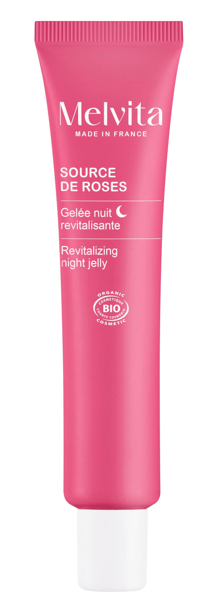 40 ml translucent pink night gel jar with rose imagery, Unisex skincare