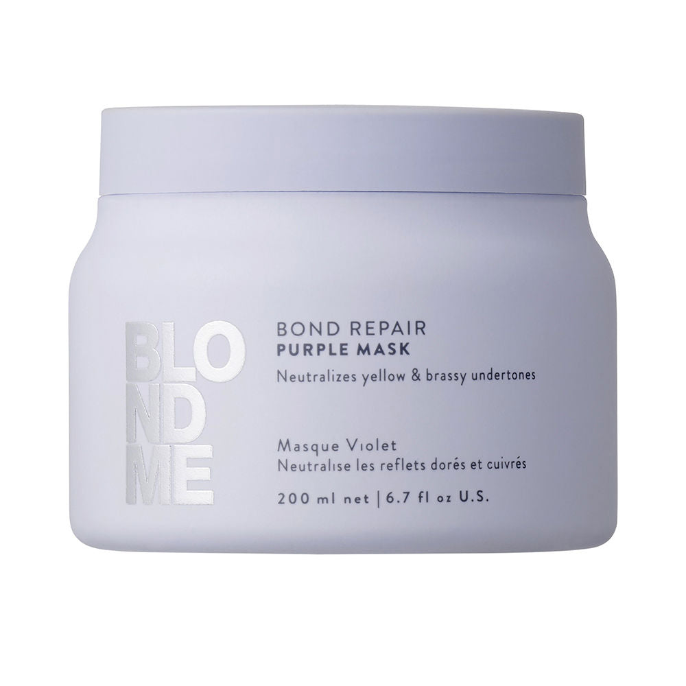 200 ml jar of purple-tinged neutralising hair mask for cool blondes