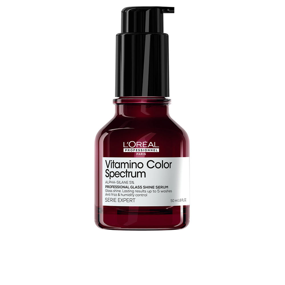 50 ml pump serum bottle for colour-treated hair, glossy finish, protective formula