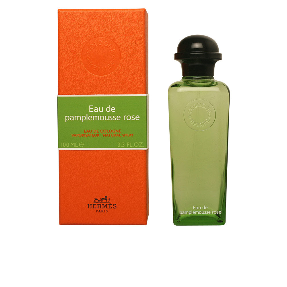 Clear 100 ml eau de cologne bottle; grapefruit and rose fragrance, Unisex