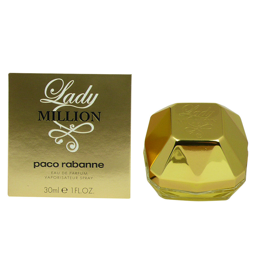 30 ml faceted gold perfume bottle; amber floral fragrance for Women
