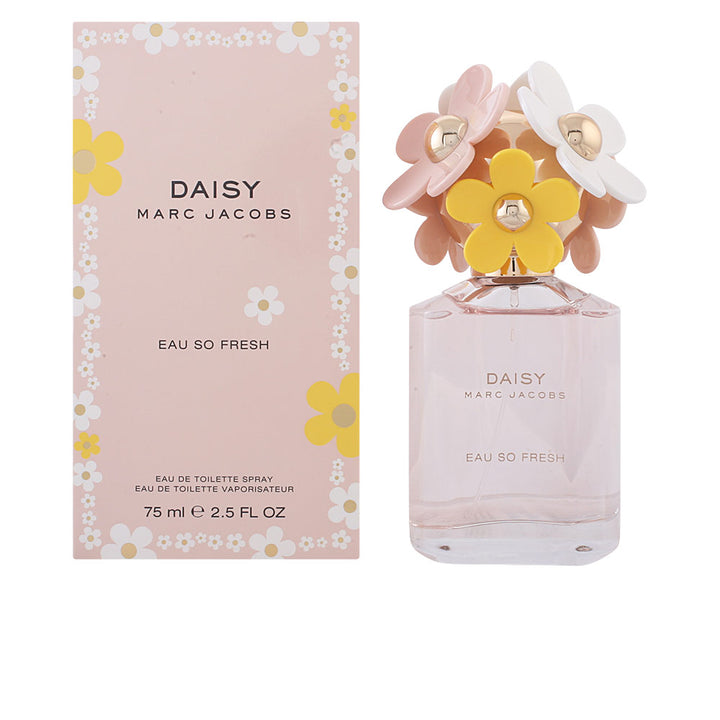 Pink-hued 75 ml perfume bottle with floral-decorated gold cap, Eau de Toilette for Women