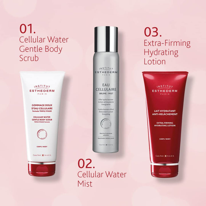 Bottle of Institut Esthederm firming body milk with clean, elegant packaging