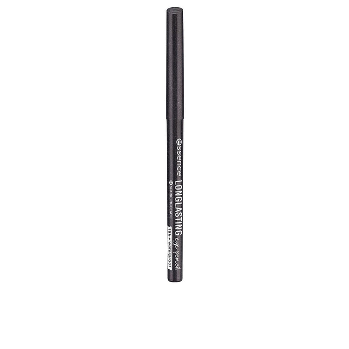 Essence Black retractable eye pencil with slim cylindrical shape, cap, and printed text, thoughtfully crafted for precision