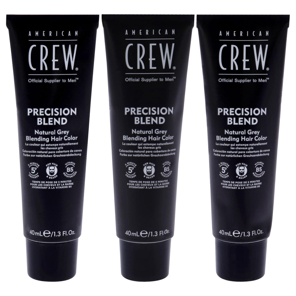 Three cream hair colour tubes in warm blonde shade, box and conditioner