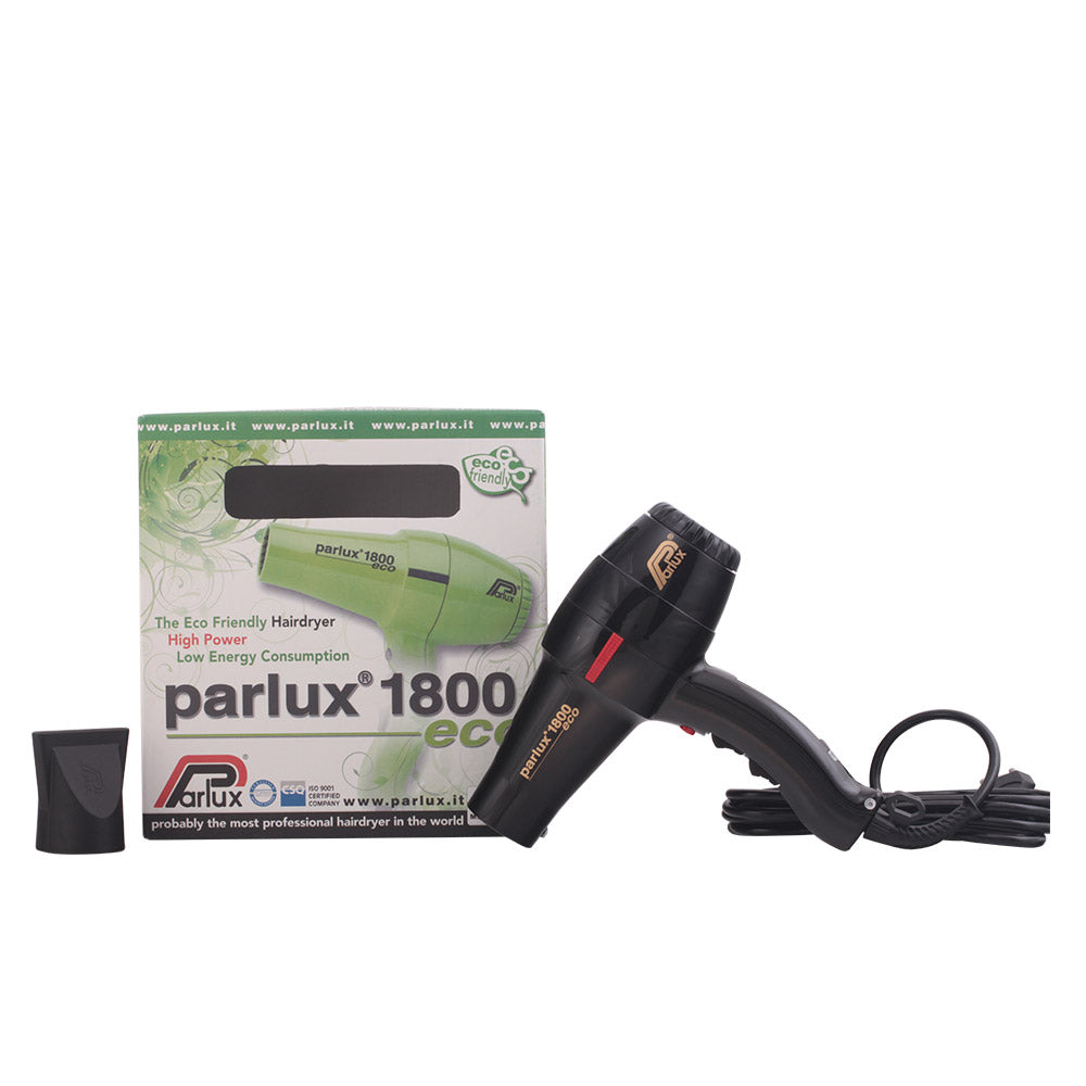 Black professional hairdryer with long nozzle and 3 m cable, ergonomic handle