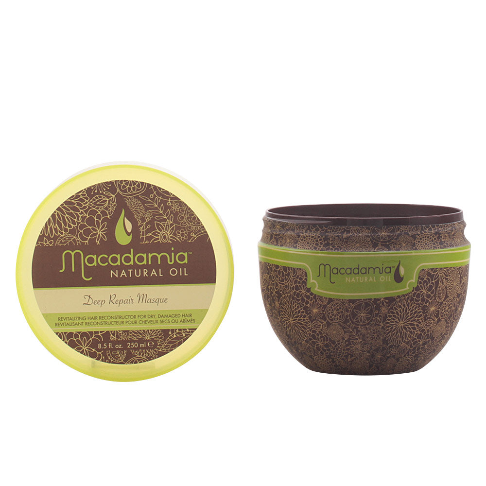 236 ml jar of deep repair macadamia hair mask, unisex restorative treatment
