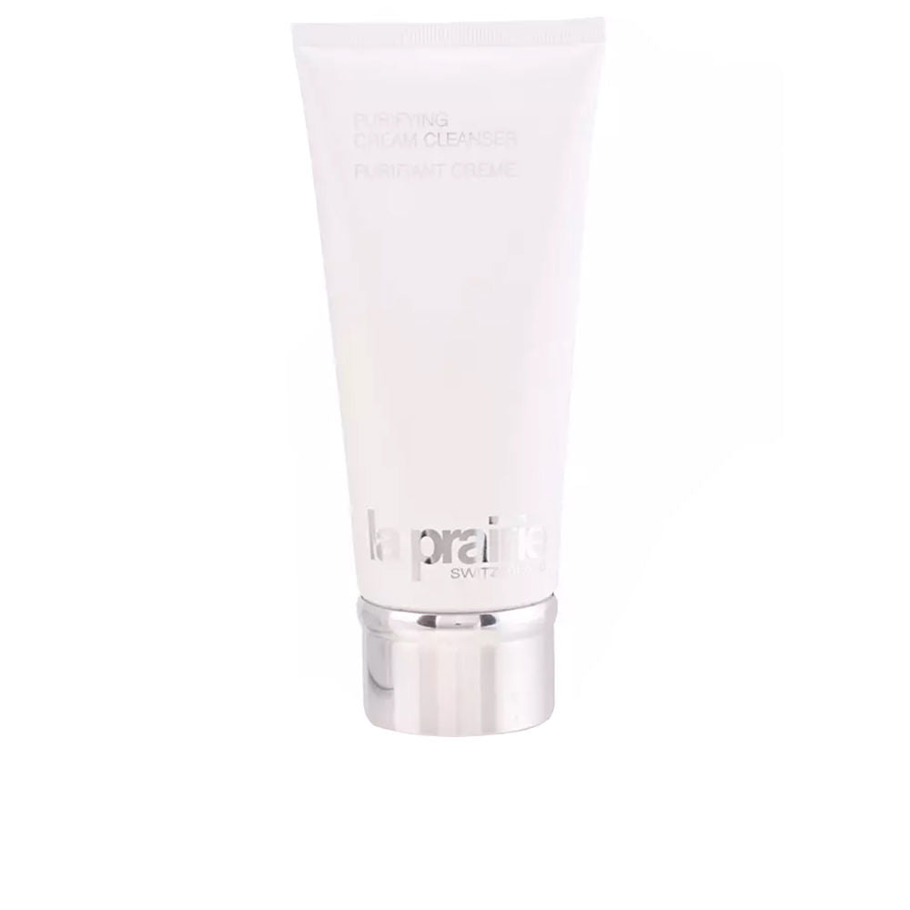 La Prairie Cellular Cleansing Cream tube on a plain backdrop, cream texture visible