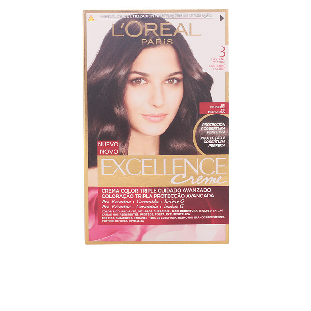 Tube of dark brown cream hair colour with application instructions, 192 ml