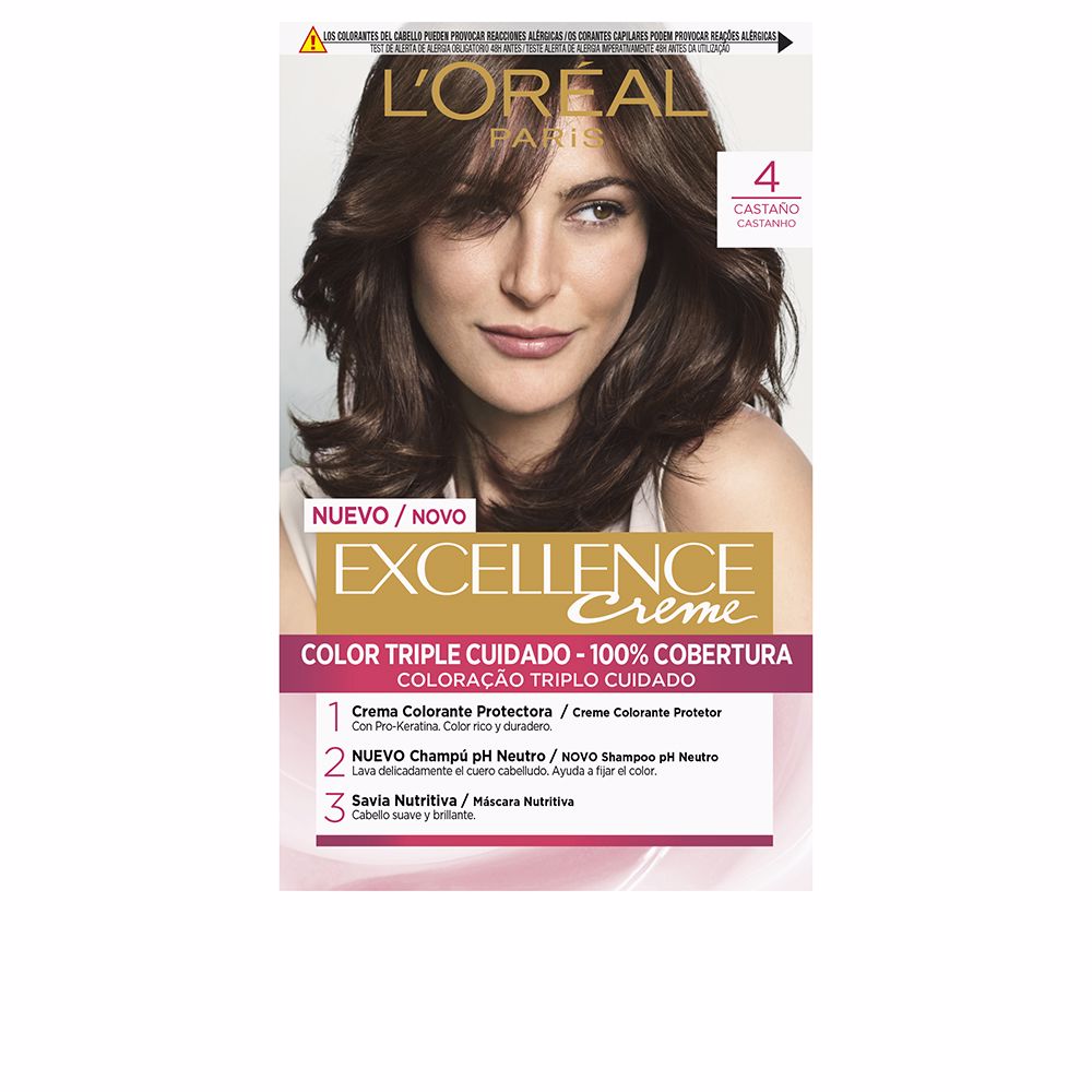 Chestnut shade 4 permanent cream hair colour kit, 192 ml, Unisex