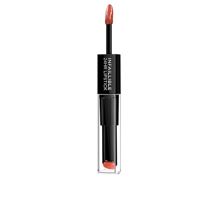 Dual-action longwear lip tint in russet shade, 6 ml, two-ended applicator