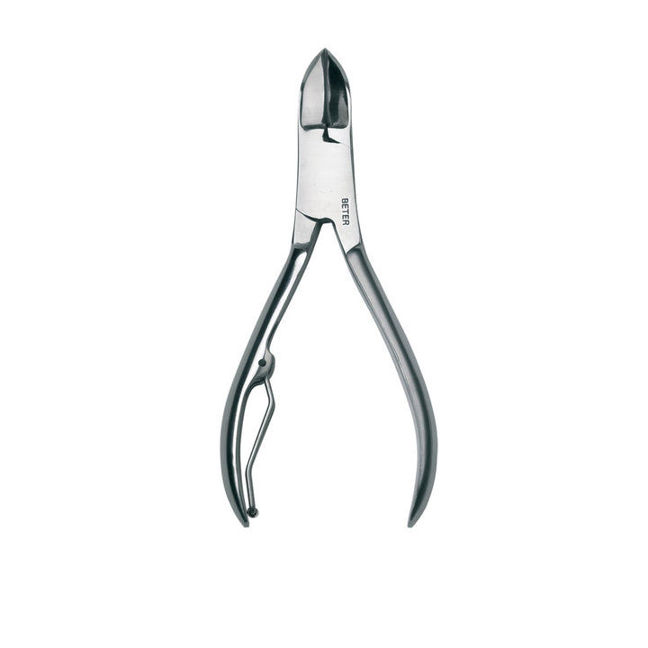 10 cm stainless steel cuticle nipper with polished finish, compact spring action