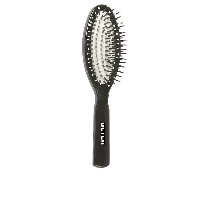 Oval pneumatic hairbrush with nylon pins, 17.5 cm, flexible detangling
