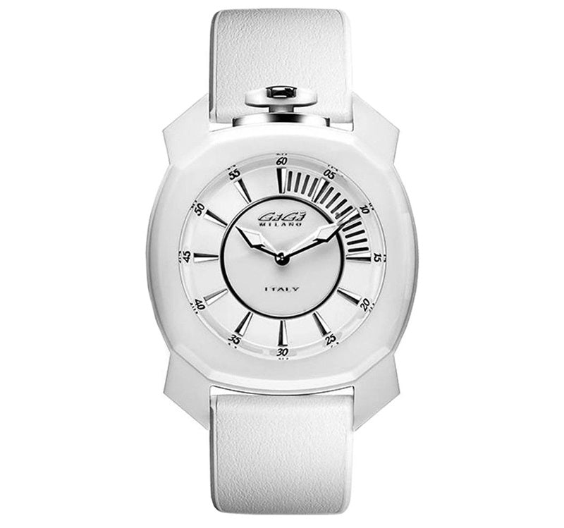 GaGa Milano Silver Analog Leather Watch