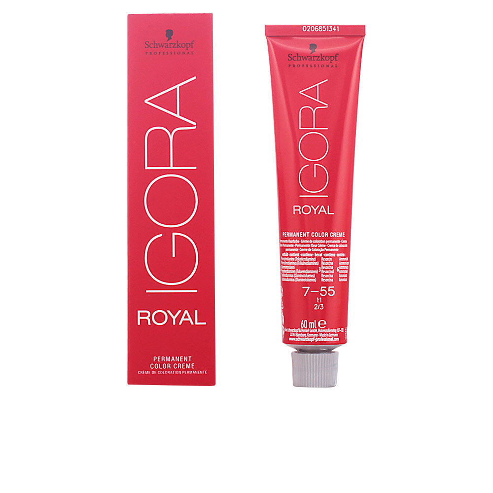 60 ml tube of permanent cream hair colour, shade 7-55, high-definition pigments