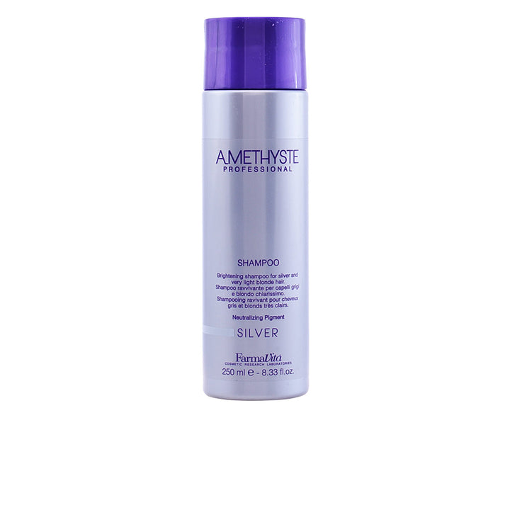 250 ml silver shampoo bottle for blonde and grey hair, purple-toning formula