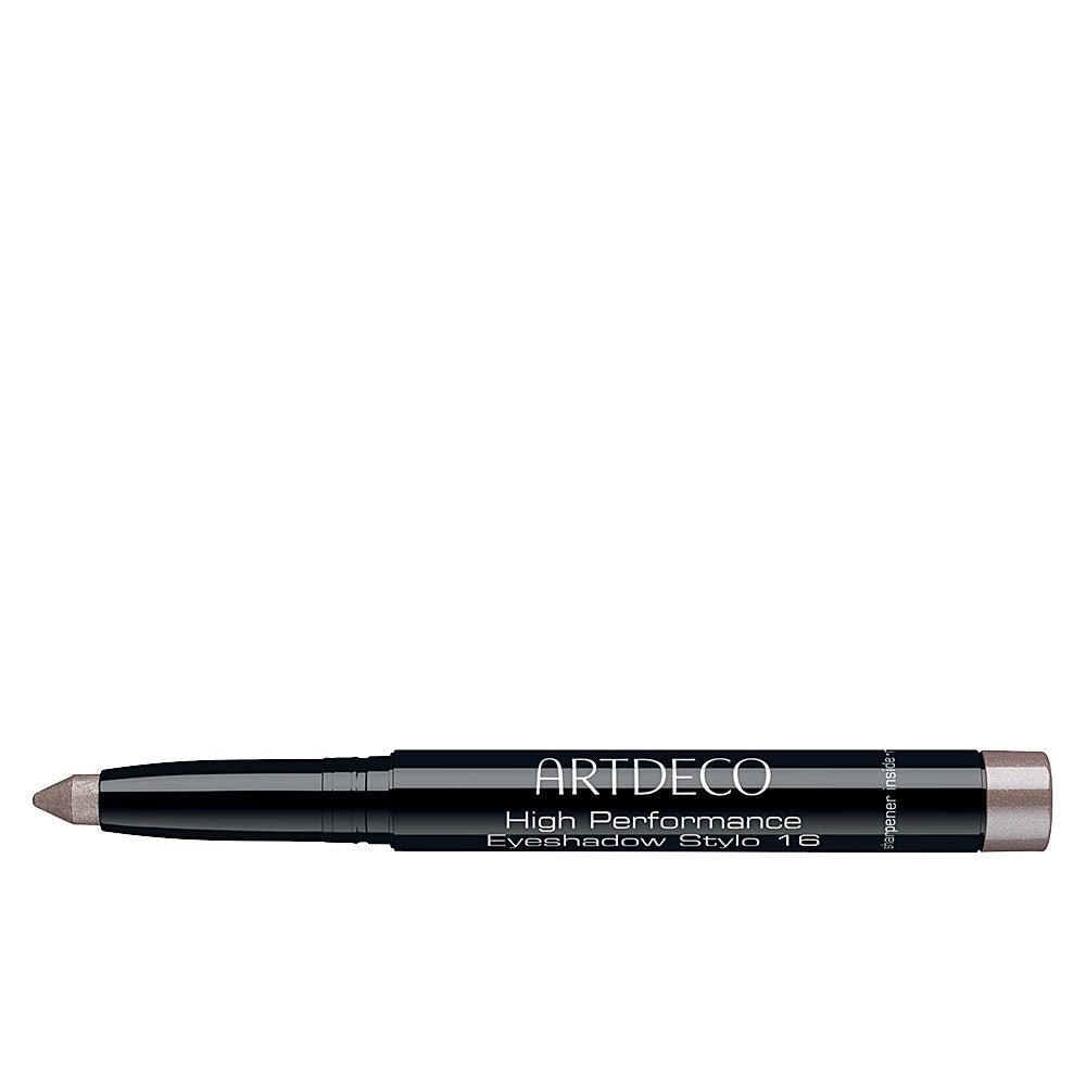 Slim twist-up cream eyeshadow stick with built-in sharpener, glossy cap