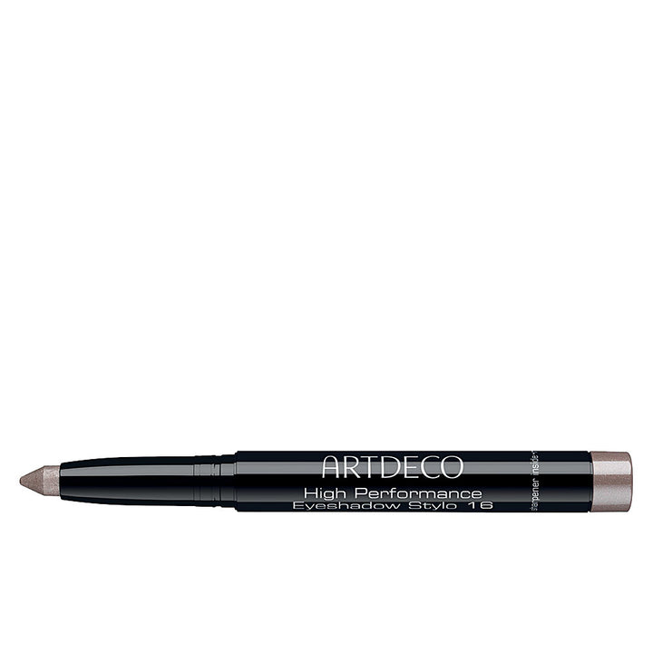 Slim twist-up cream eyeshadow stick with built-in sharpener, glossy cap