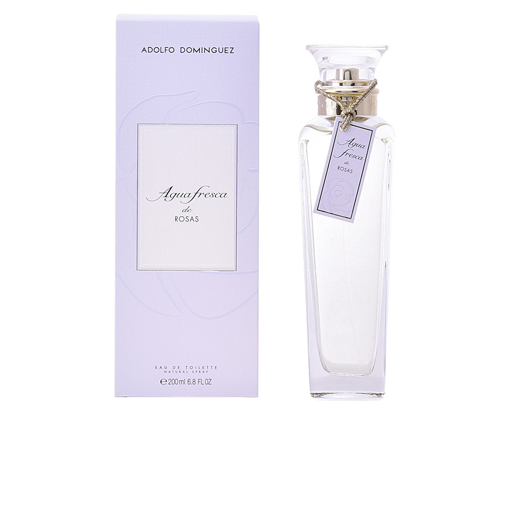 200 ml clear bottle of Bulgarian rose eau de toilette with refill-capable packaging