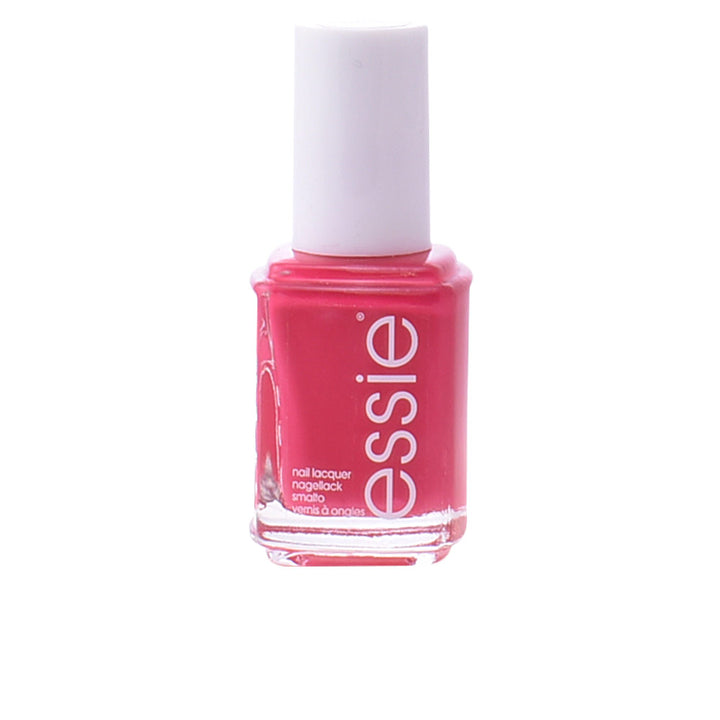 Bottle of watermelon-pink nail lacquer, cream finish, 13.5 ml with rounded brush