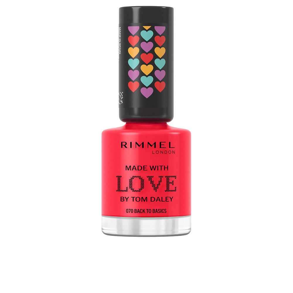 8 ml coral fast‑dry nail polish bottle, high‑gloss finish