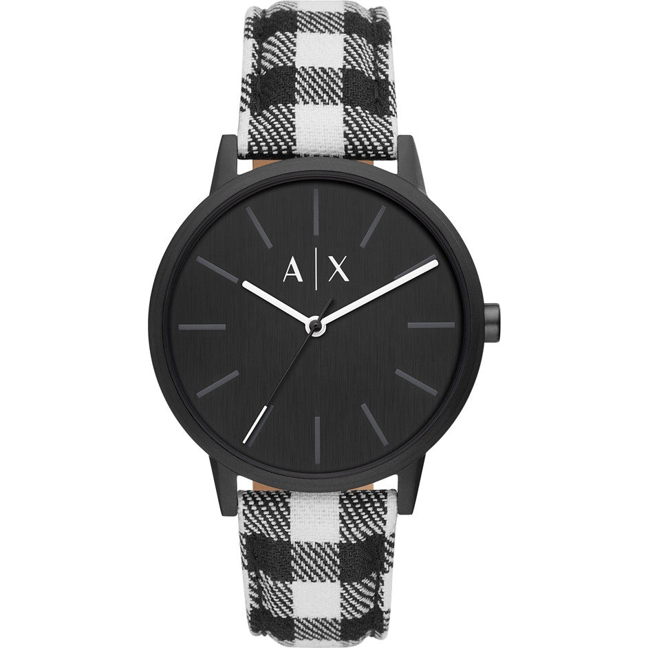 Timeless Minimalist Black and White Fabric Strap Watch