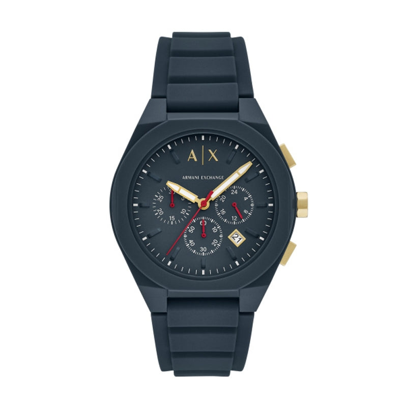 Precision Chronograph with Dark Blue Silicone Strap