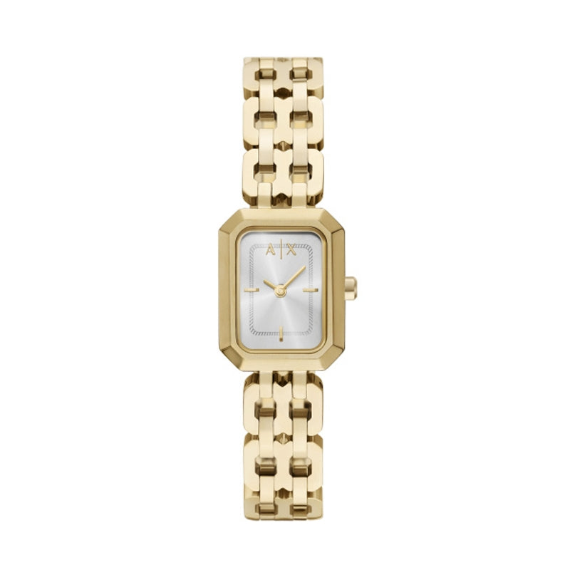 Timeless Elegance Rectangular Gold-Tone Bracelet Watch