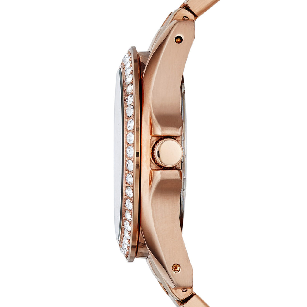 Fossil Rose Gold Crystal Chronograph Watch