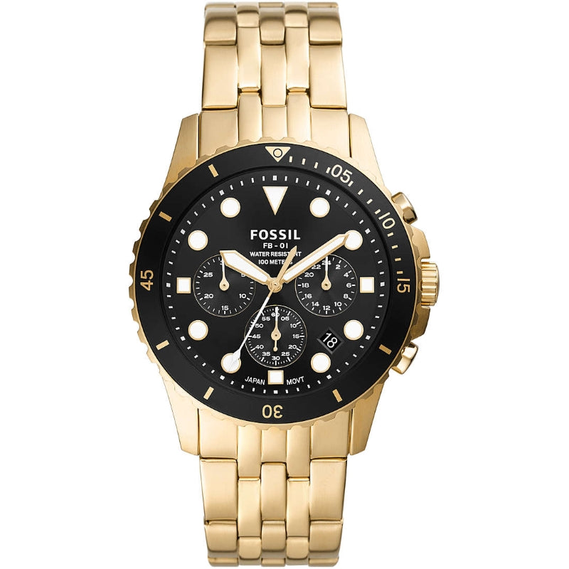 Fossil FB-01 Gold Chronograph Watch