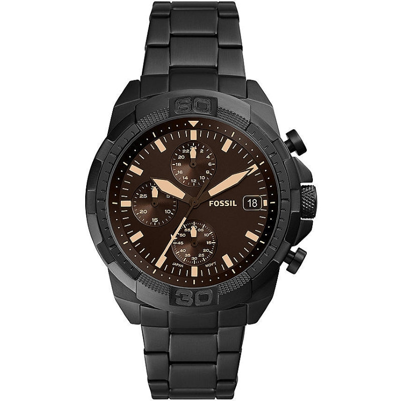 Fossil Black & Brown Chronograph Watch