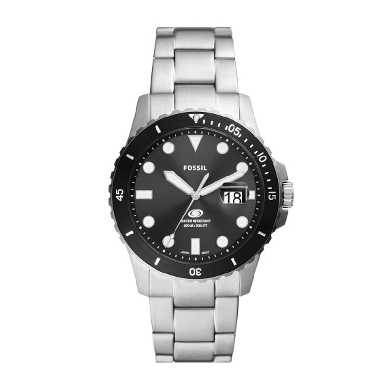 Fossil Diver's Watch in Silver & Black