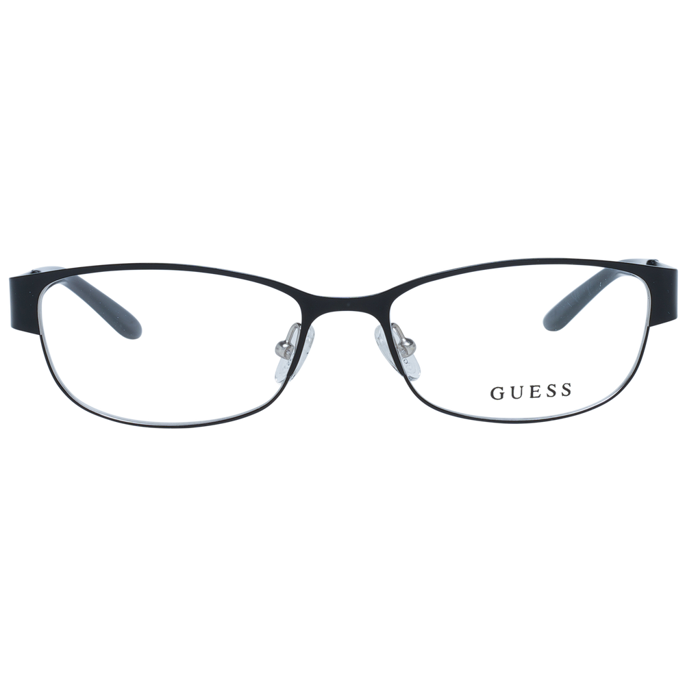 Black metal semi-rimless eyeglasses with rectangular lenses and leopard-print temples on neutral background