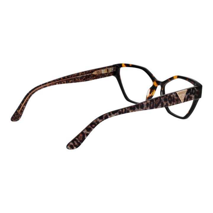 Tortoise shell cat-eye eyeglasses for Women, plastic frame, patterned brown and amber temples, metal logo detail