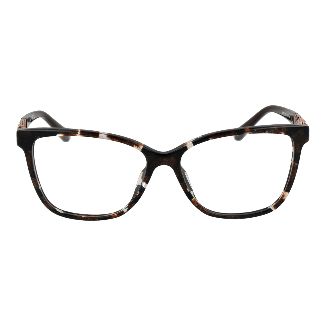 Tortoise shell cat-eye eyeglasses for Women with rose-gold temple accents and clear lenses