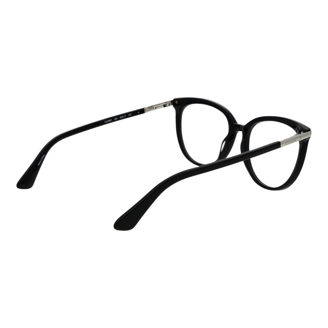 Black cat-eye eyeglasses for Women, full-rim plastic front and metal-accented temples, three-quarter view