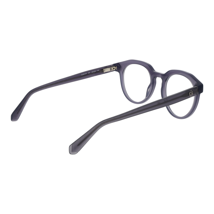 Dark purple transparent round eyeglasses in thick plastic frame, modern Unisex optical style