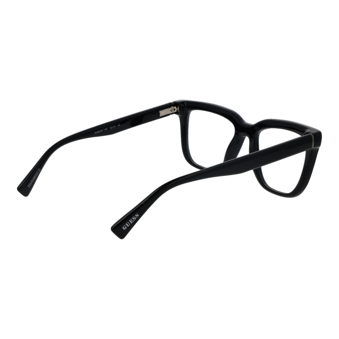Unisex black plastic full-rim eyeglasses with thick rectangular lenses and modern silhouette