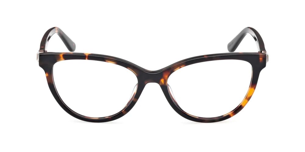 Tortoiseshell cat-eye eyeglasses for Women in brown and amber tones with metal hinge accents