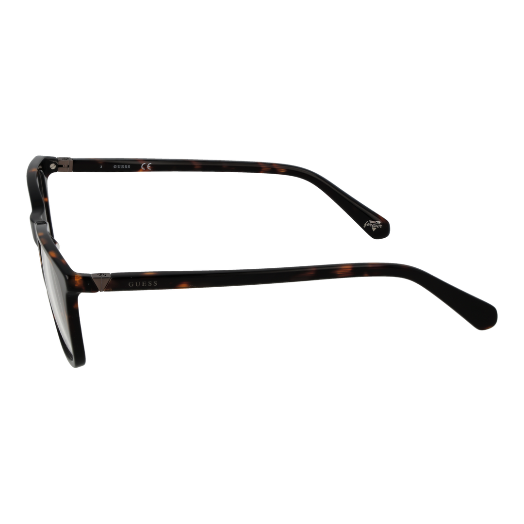 Unisex tortoise shell and black full-rim rectangular eyeglasses with metal hinge accents on neutral background