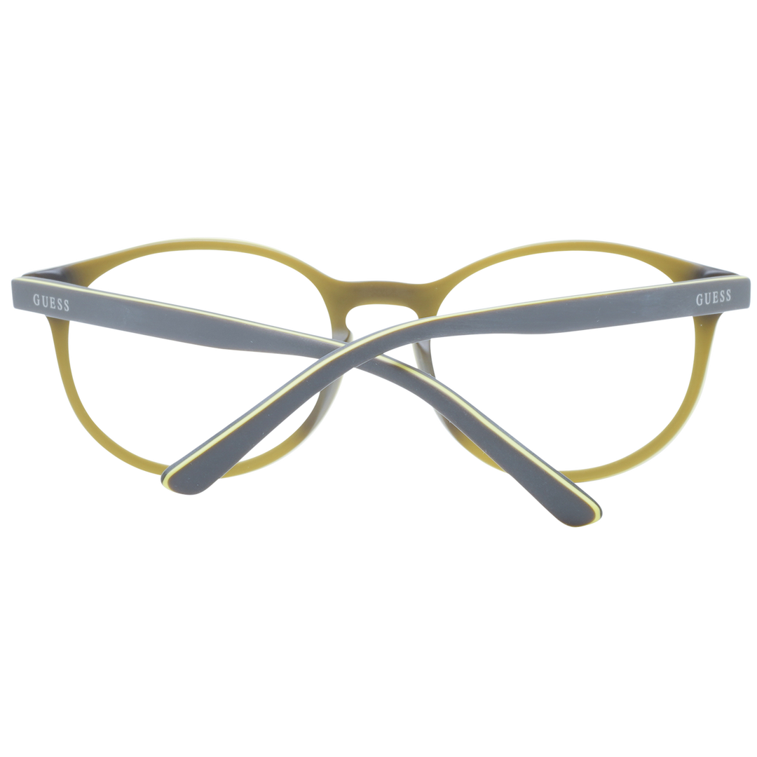 Unisex black round eyeglasses with yellow accents and silver hinge dots, plastic frame, retro style
