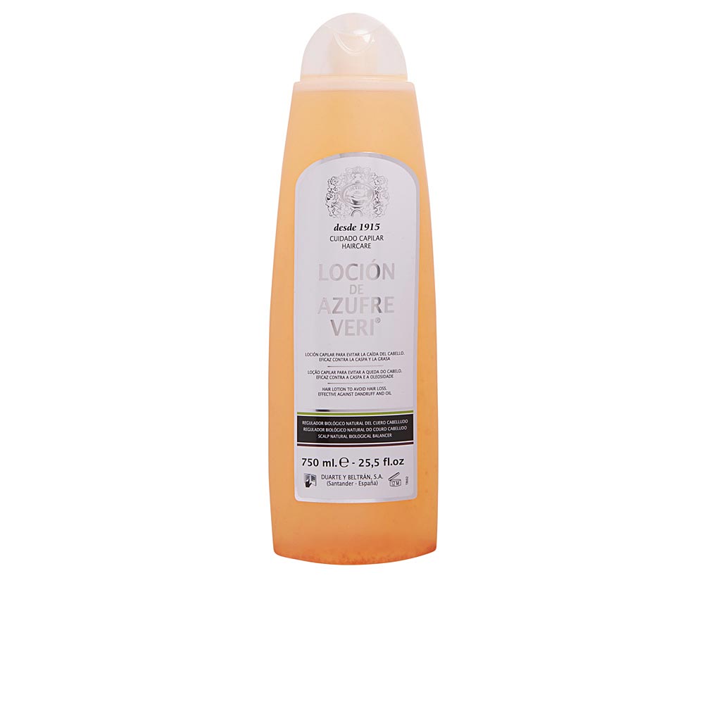 750 ml amber bottle of leave-in sulphur scalp lotion for Unisex clarifying treatment