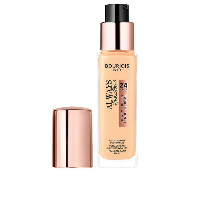30 ml pump bottle of full-coverage liquid foundation, hyaluronic formula, shade 420