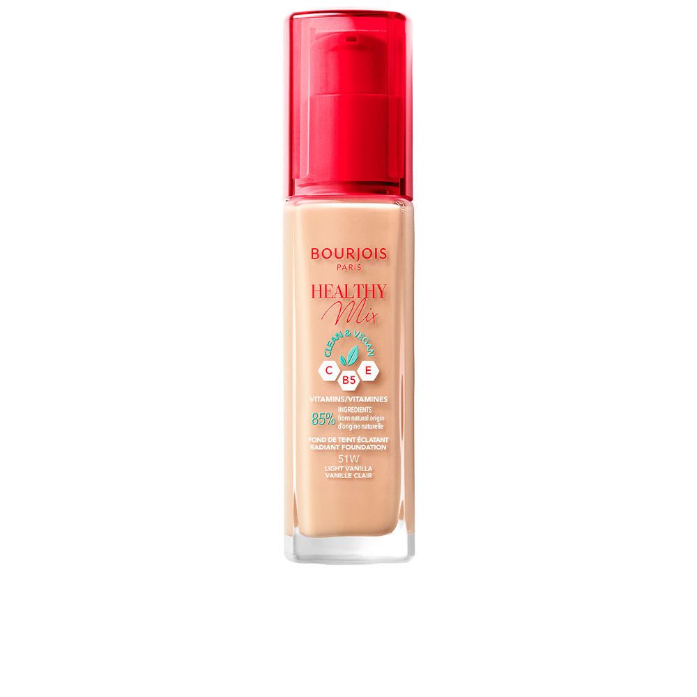 30 ml pump foundation in shade 52 Vanilla with luminous, natural finish